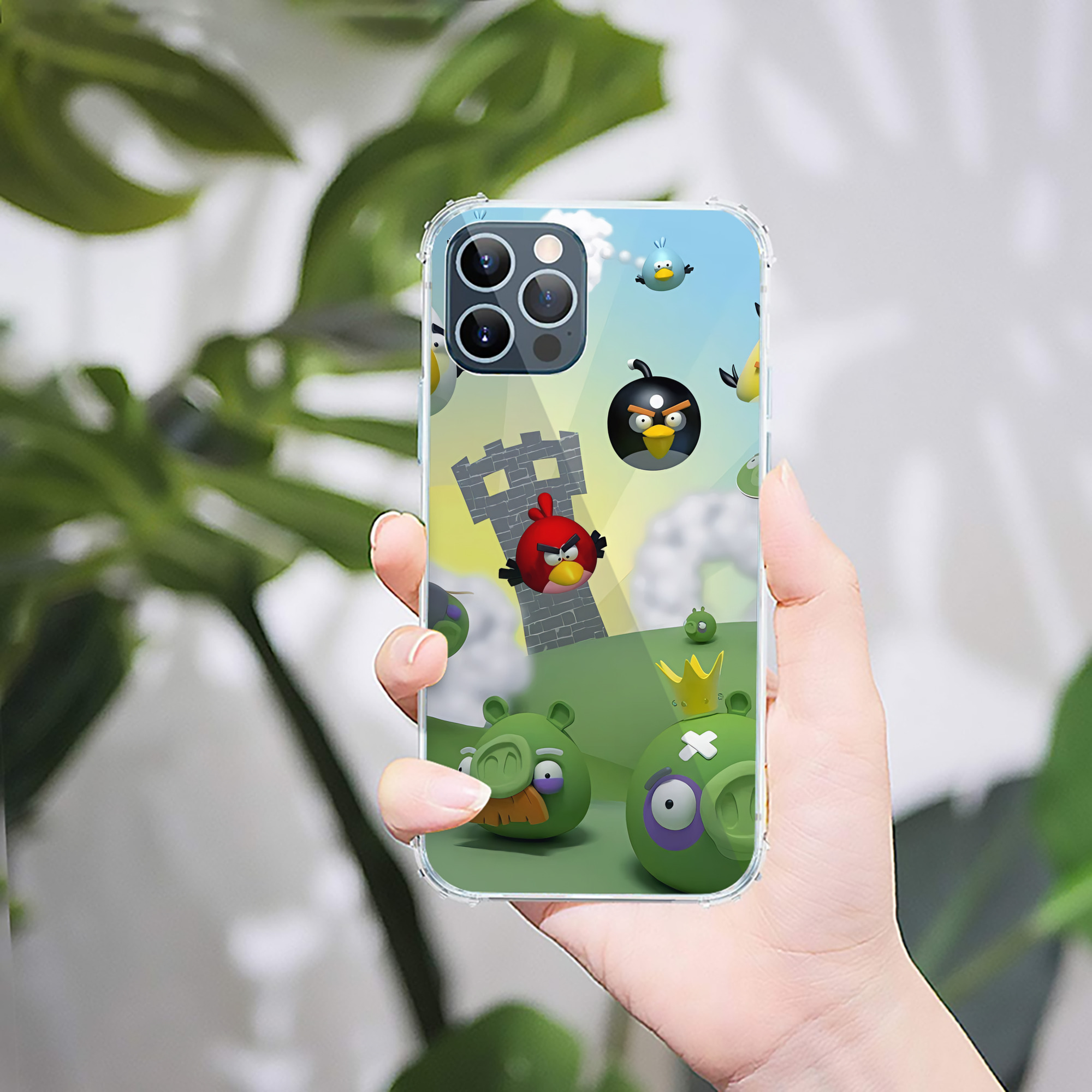 （画像用） Angry Birds アングリーバード 【iPhone 12シリーズ対応】透明スマホケース（クリアソフトケース）